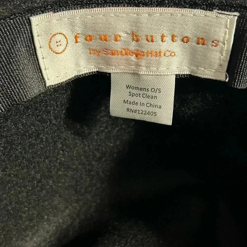Four Button Black Classic Solid Plain Felt Fedora… - image 4
